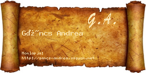 Gáncs Andrea névjegykártya