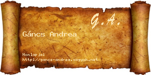 Gáncs Andrea névjegykártya
